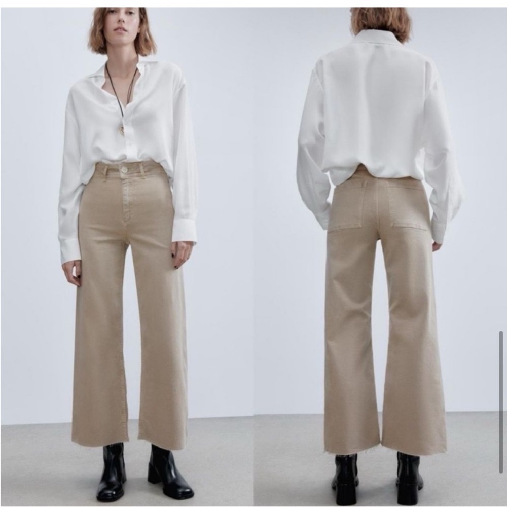 Zara Marine Straight Jeans in Beige